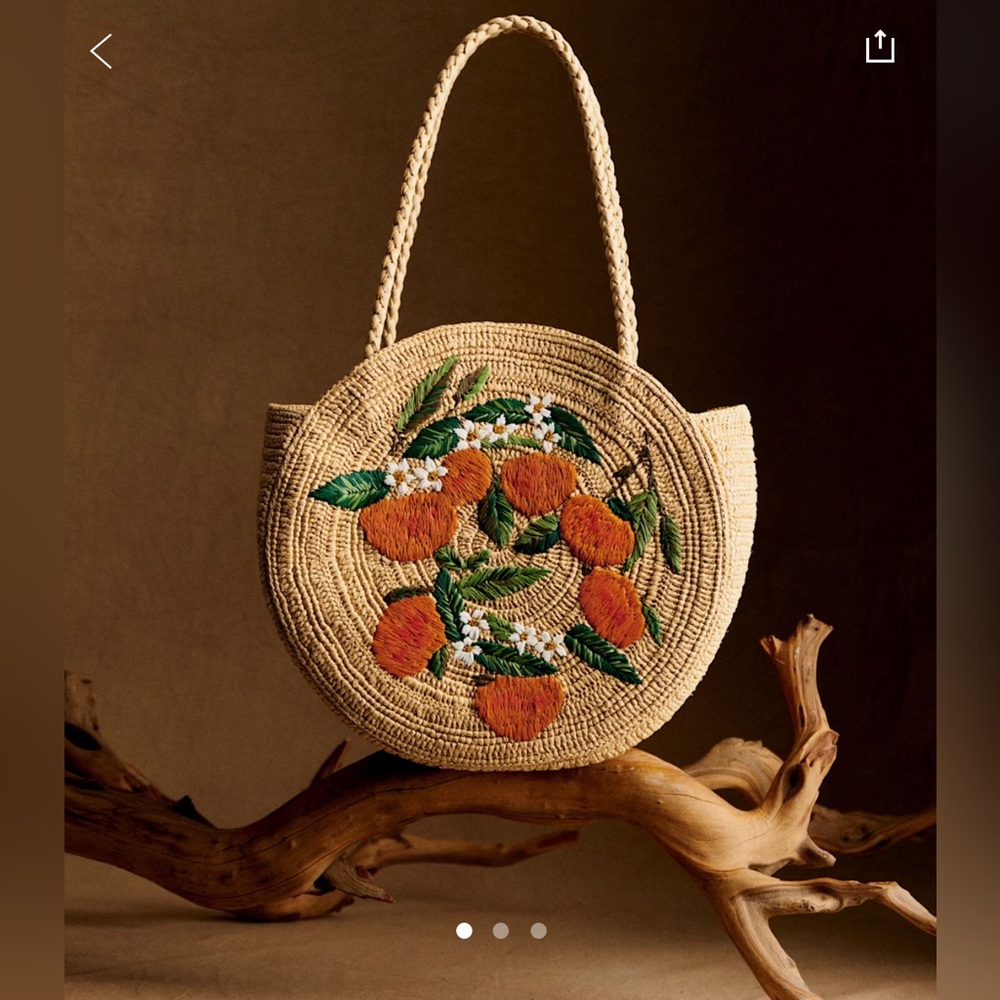 ***SOLD*** Sézane June Basket in Orange Embroidery